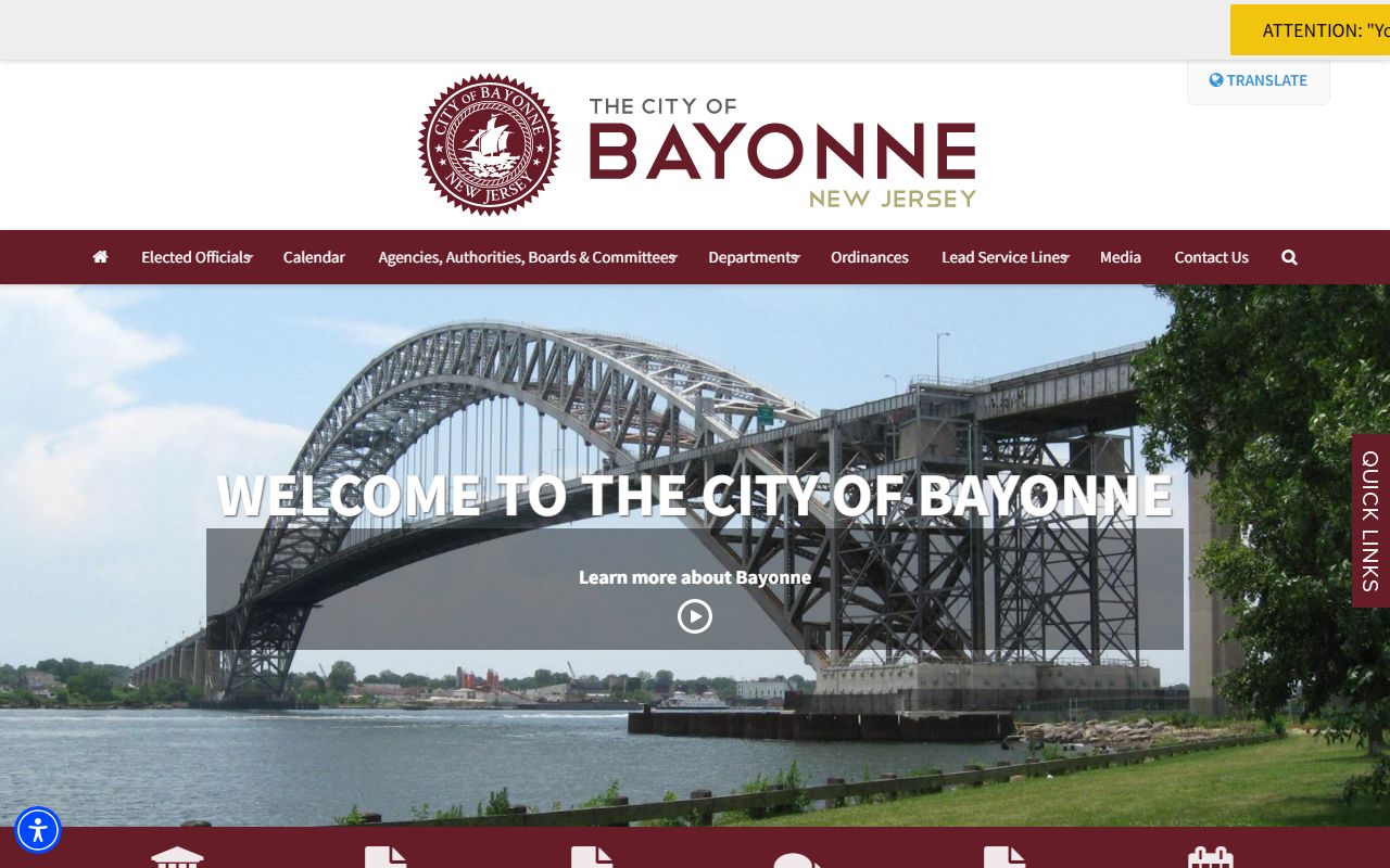 Official City of Bayonne website for jail roster information