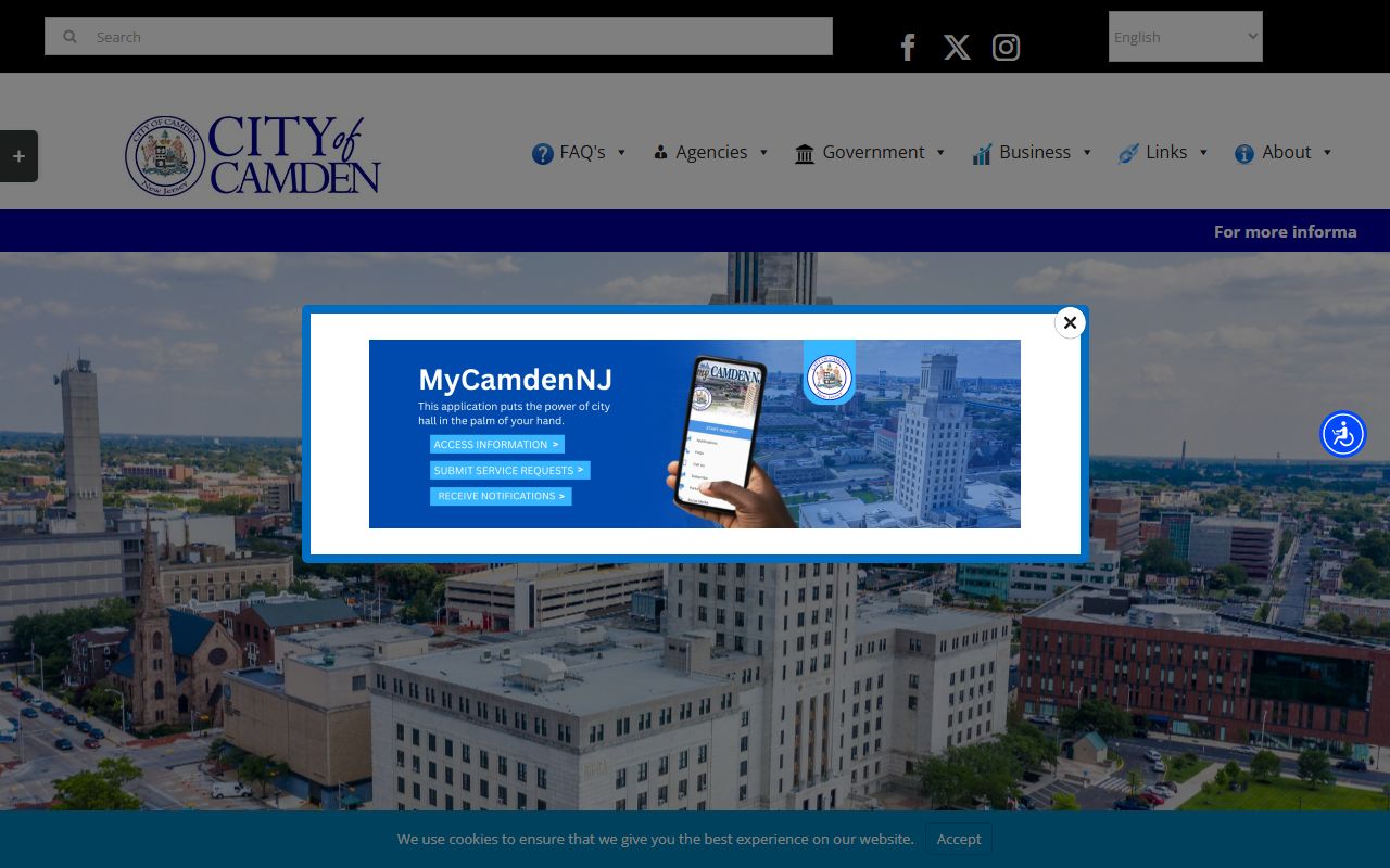 Official City of Camden website for jail roster information