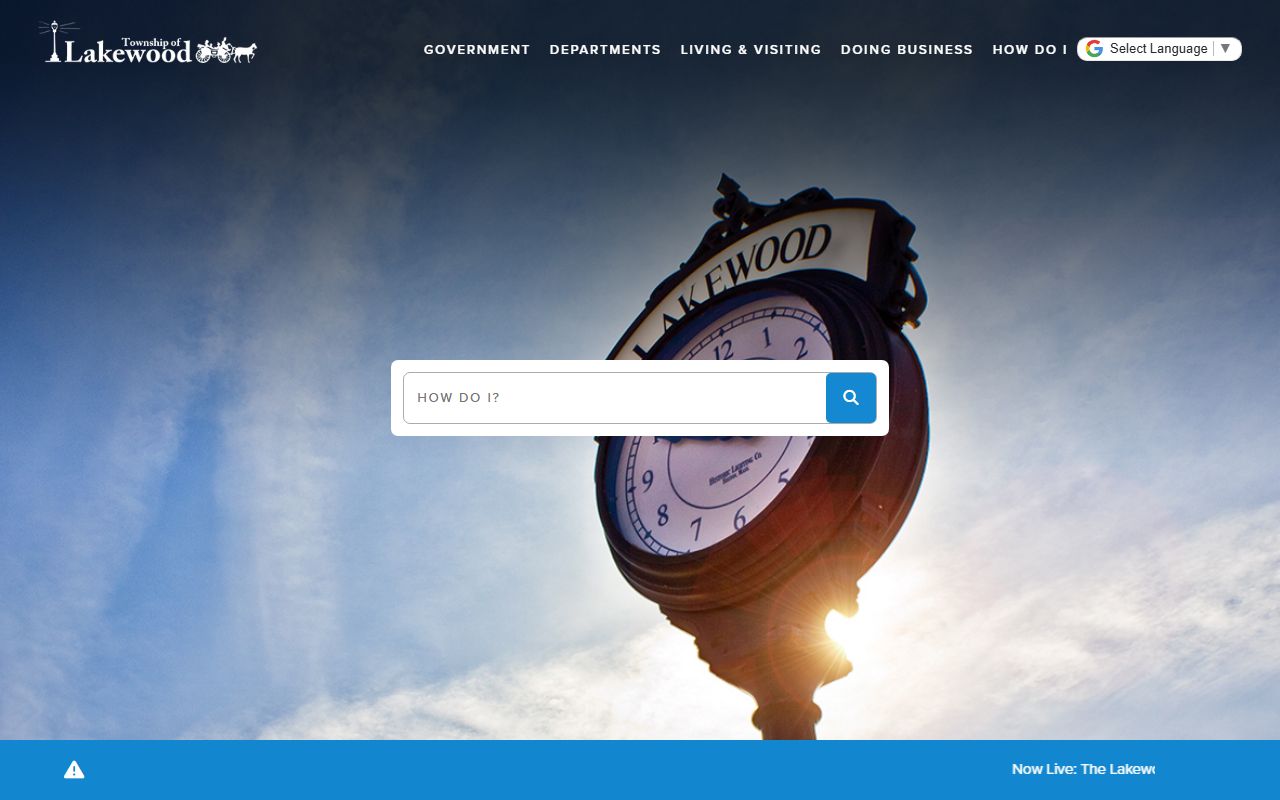 Lakewood Township official website for jail roster and public records