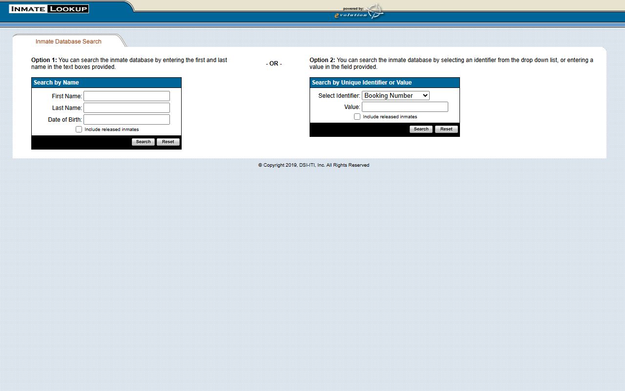 Bergen County Inmate Lookup Tool search page for jail roster records