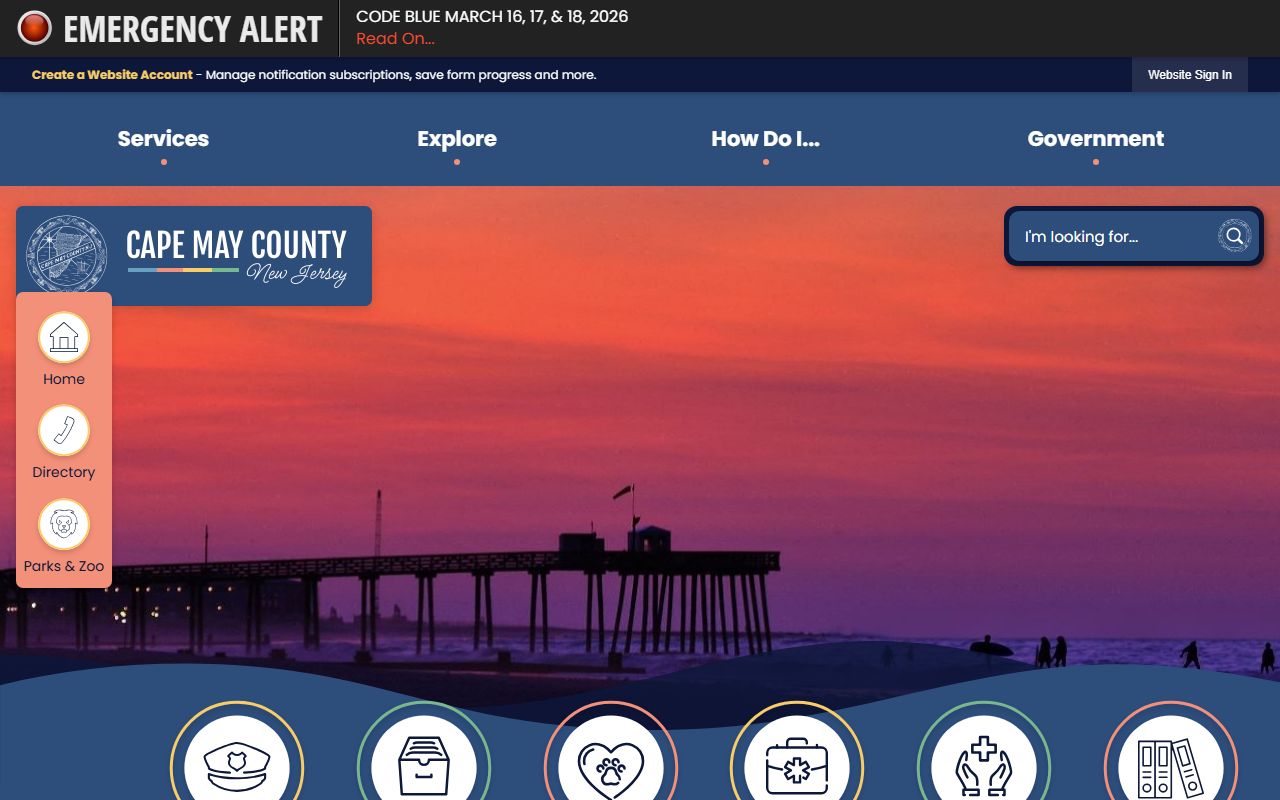Cape May County official website for jail roster records