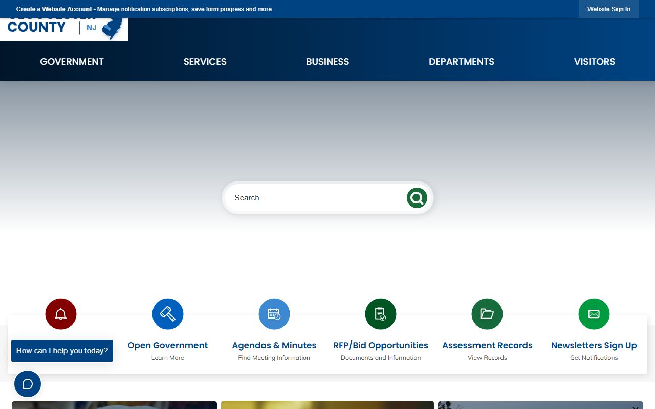 Gloucester County official website showing inmate lookup for the jail roster