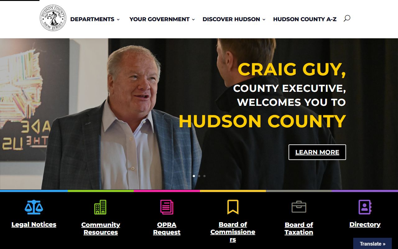Hudson County Sheriff's Office website with law enforcement details