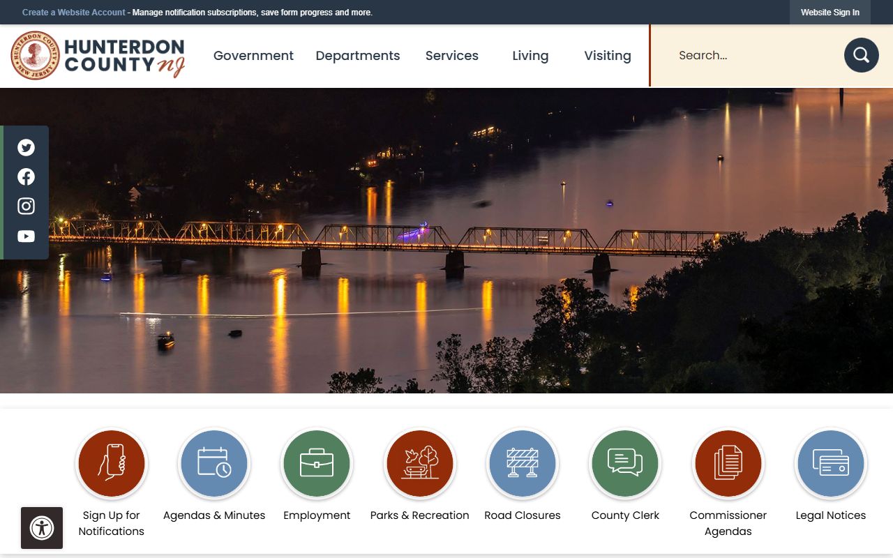 Hunterdon County official website for jail roster records