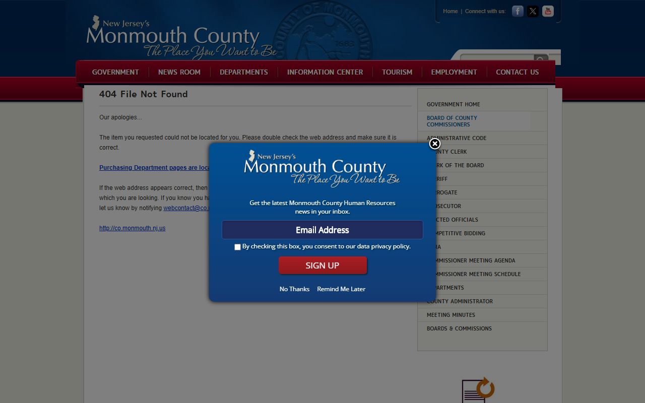 Monmouth County Correctional Institution information page for jail roster records