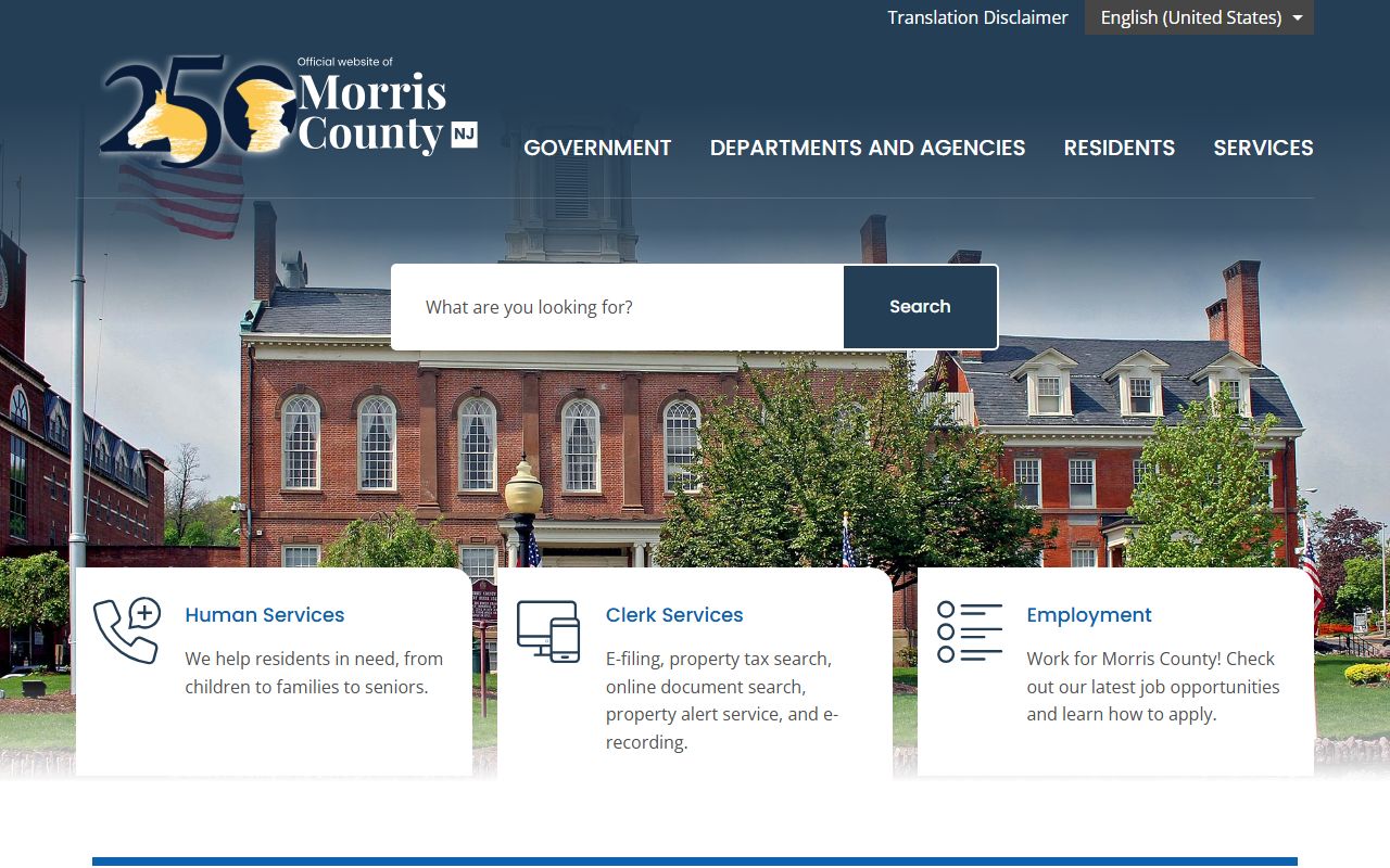 Morris County official website for jail roster and public records access