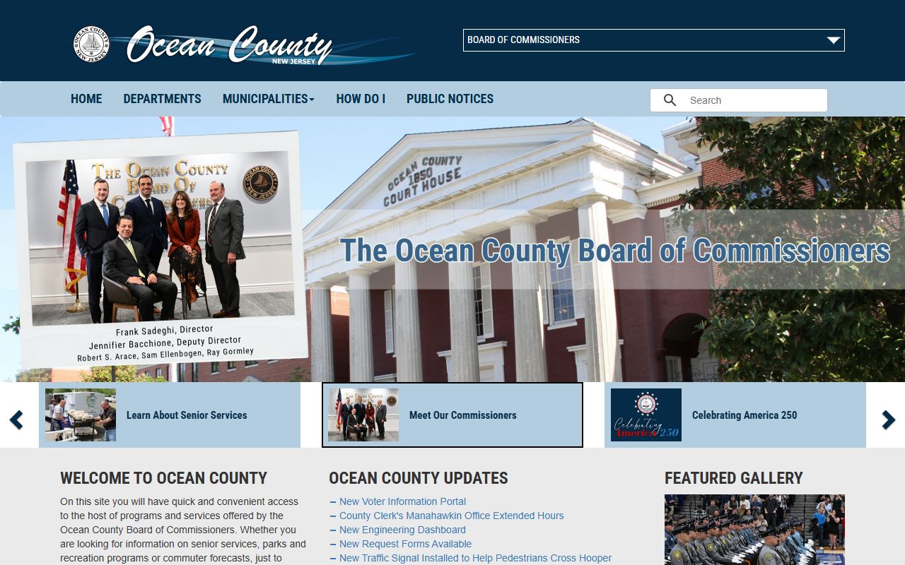 Ocean County official website for jail roster and public records access